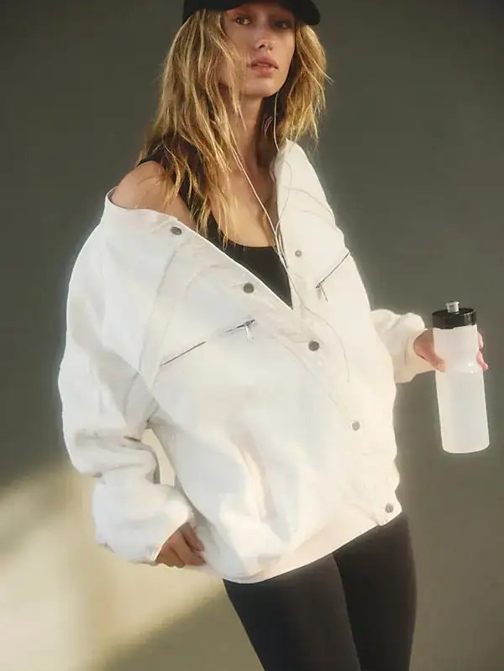 FP Movement by Free People Oversized White Bomber Jacket